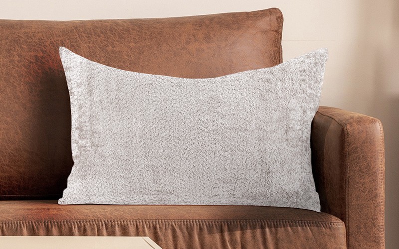 AL Saad Home Cozy Cushion ( With Filling ) - ( 35 x 55 ) - Grey Beige