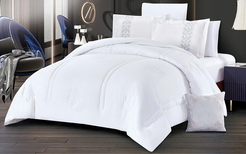 Belmond Comforter Bedding Set 7 PCS - King White