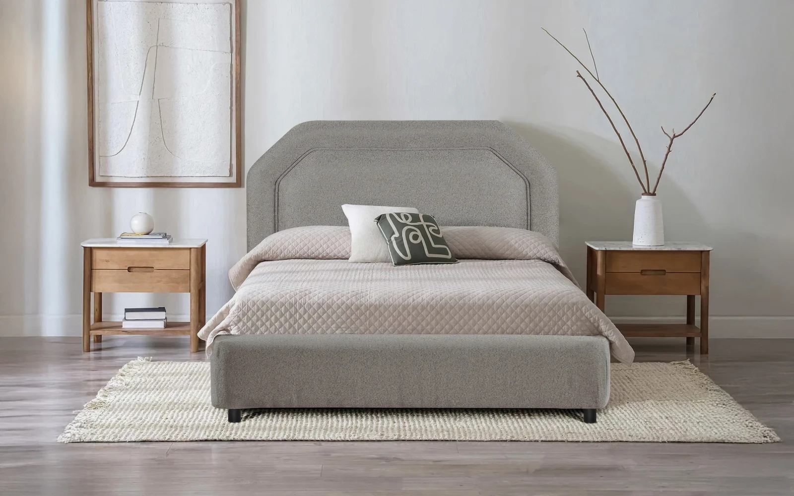Al Saad Home Fantasy Jacquard Bed ( 150 x 200 ) - Queen Grey Brown