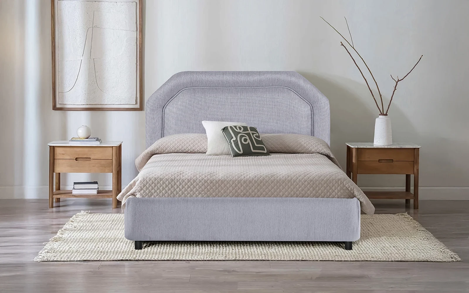 Al Saad Home Fantasy Jacquard Bed ( 120 x 200 ) - Single Grey