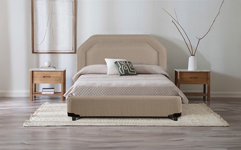 Al Saad Home Fantasy Jacquard Bed ( 140 x 200 ) - Queen D.Beige
