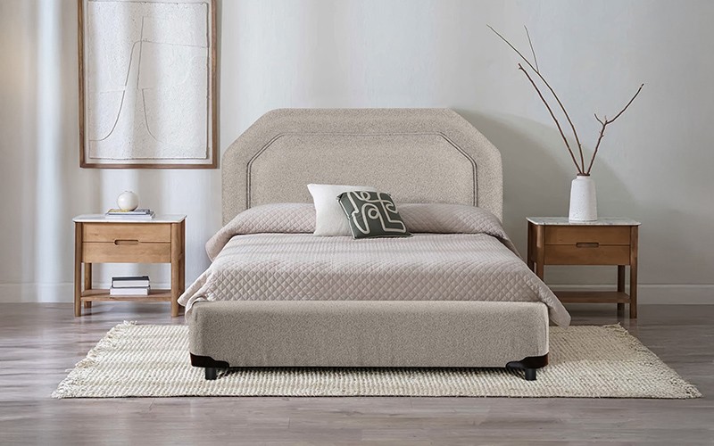 Al Saad Home Fantasy Jacquard Bed ( 200 x 200 ) - Super King L.Beige Brown