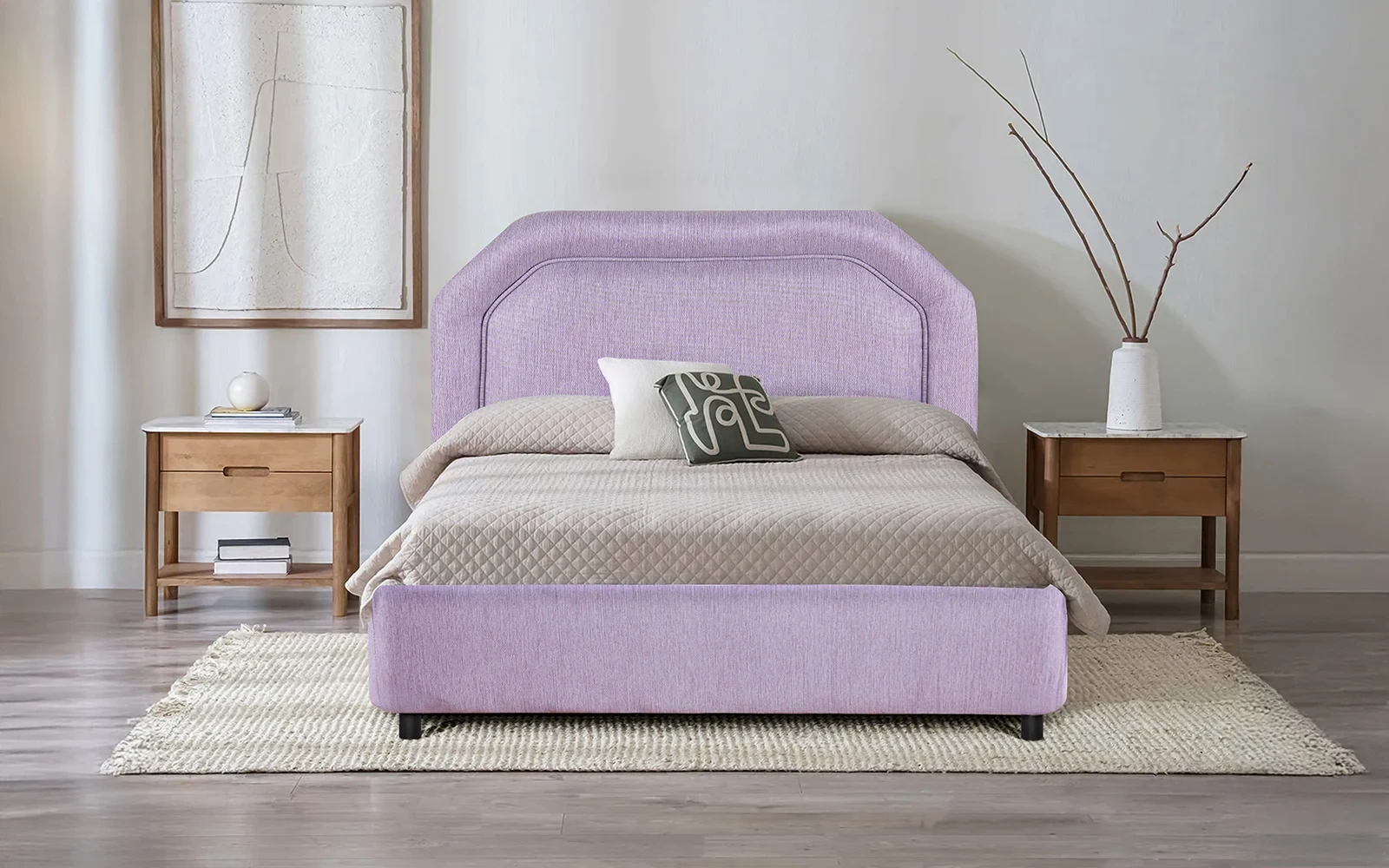 Al Saad Home Fantasy Jacquard Bed ( 140 x 200 ) - Queen Purple