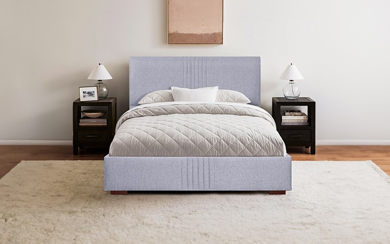 Al Saad Home Jacquard Stripe Bed ( 140 x 200 ) - Queen Grey