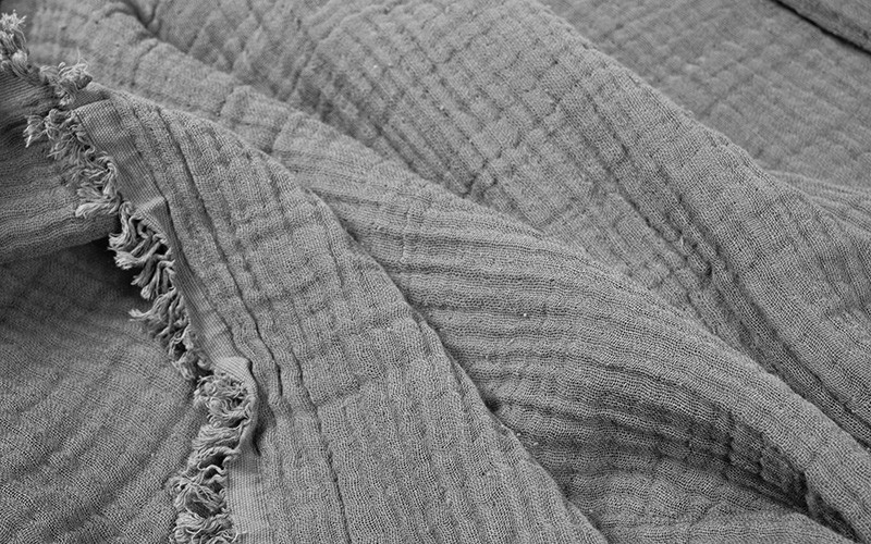 Merlin Embroidered Cotton Duvet Cover Bedding Set Without Filling with Throw  8 PCS - King White & Grey