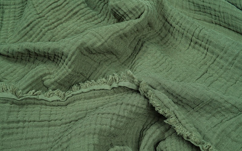 Merlin Embroidered Cotton Duvet Cover Bedding Set Without Filling with Throw  8 PCS - King White & Green