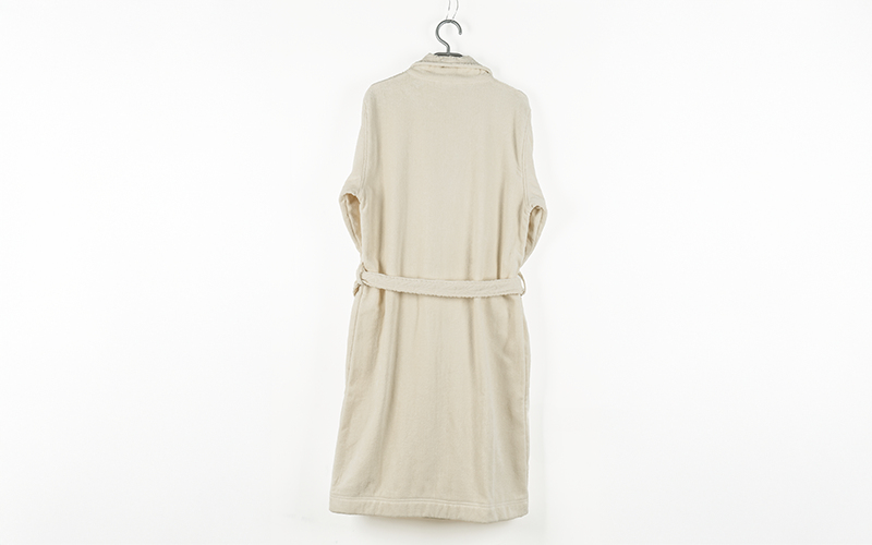 Al Saad Home Cotton Luxury Plain Bathrobe 1 PC - Cream 