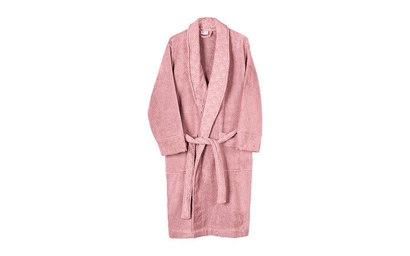 Al Saad Home Cotton Luxury Plain Bathrobe 1 PC - Pink 