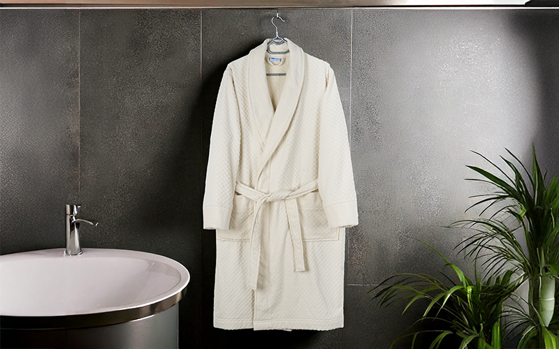 Al Saad Home Cotton Luxury Hotel Bathrobe 1 PC - Cream ( M / L )