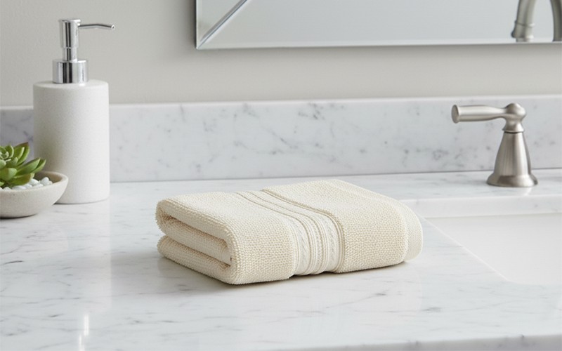 AL Saad Home Cotton Plain Towel ( 33 x 33 ) - Cream