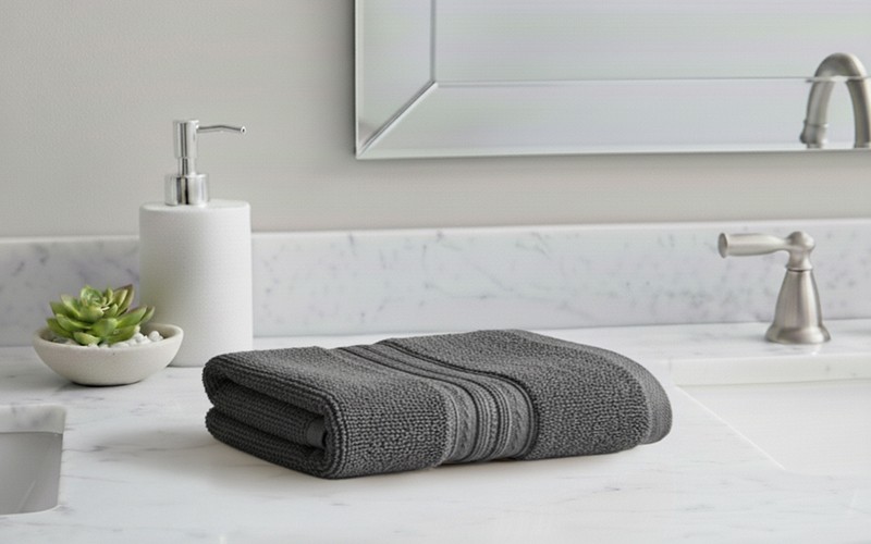 AL Saad Home Cotton Plain Towel ( 50 x 100 ) - Grey