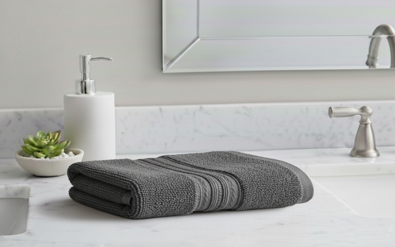 AL Saad Home Cotton Plain Towel ( 70 x 140 ) - Grey