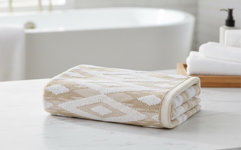 Al Saad Home Diamond Cotton Towel ( 70 x 140 ) - Brown