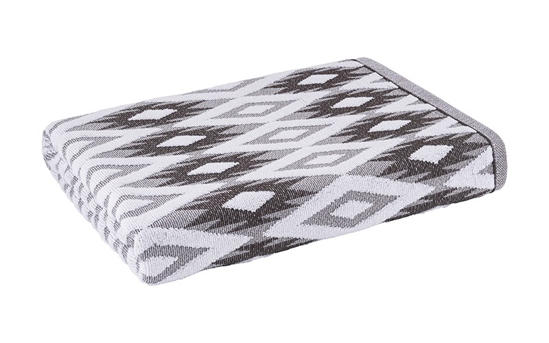 Al Saad Home Diamond Cotton Towel ( 81 x 163 ) - Grey