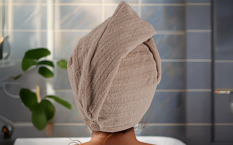 Al Saad Home Cotton Hair Towel 1 PC - Brown