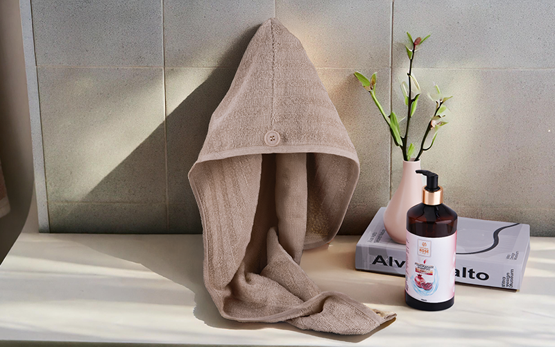 Al Saad Home Cotton Hair Towel 1 PC - Brown