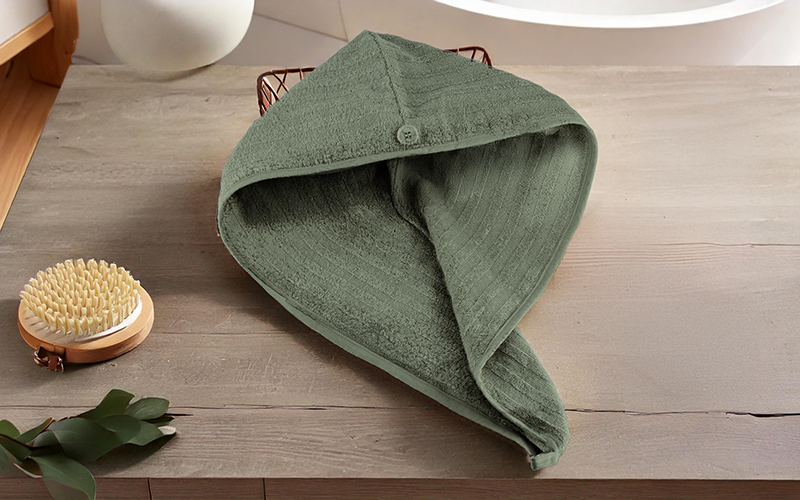 Al Saad Home Cotton Hair Towel 1 PC - Green