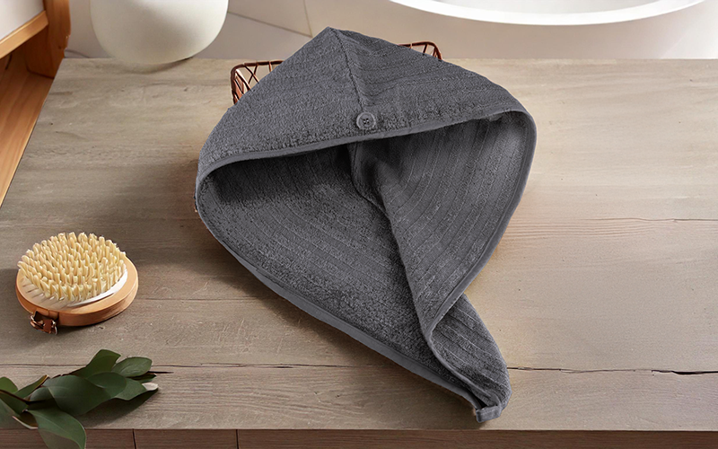 Al Saad Home Cotton Hair Towel 1 PC - Grey