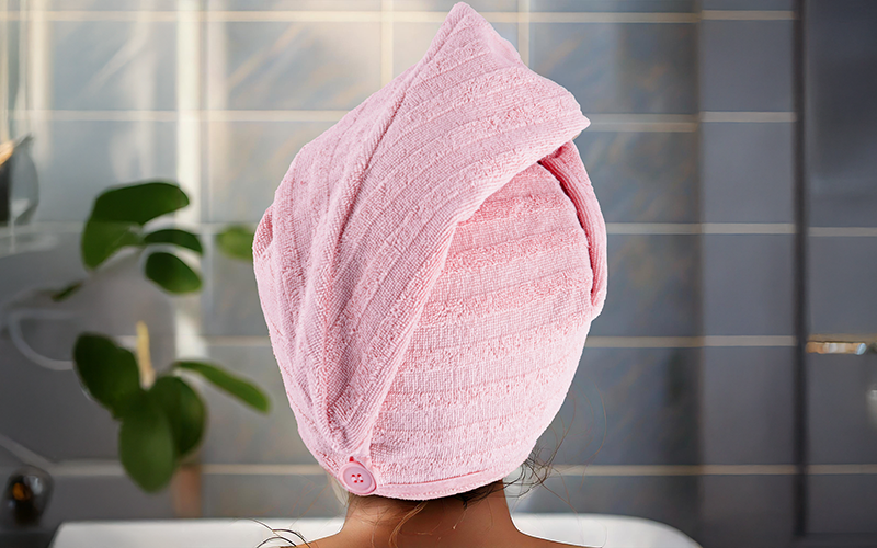 Al Saad Home Cotton Hair Towel 1 PC - Pink