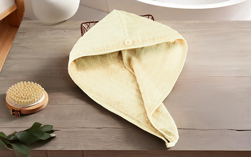 Al Saad Home Cotton Hair Towel 1 PC - Yellow