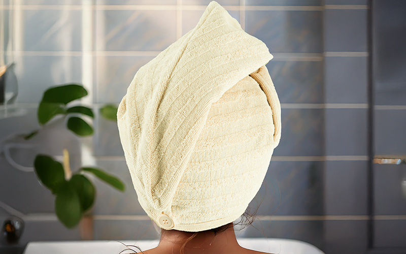 Al Saad Home Cotton Hair Towel 1 PC - Yellow