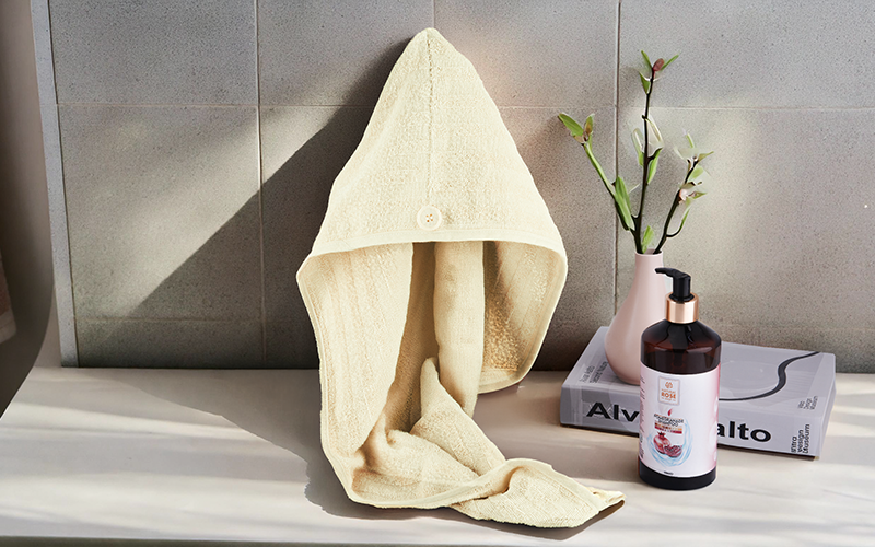 Al Saad Home Cotton Hair Towel 1 PC - Yellow