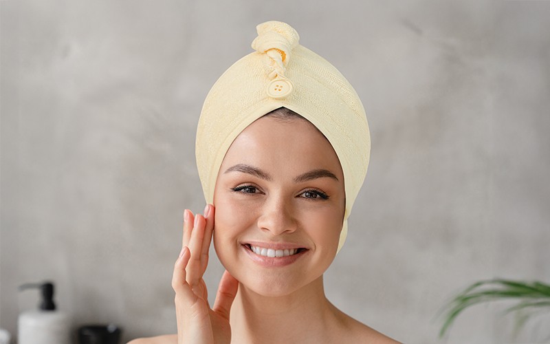 Al Saad Home Cotton Hair Towel 1 PC - Yellow
