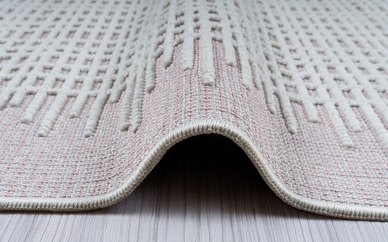 Summer Premium Carpet - ( 240 x 340 ) cm Pink & White