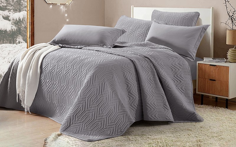 Sweet Bedspread Bedding Set 6 PCS - King Grey