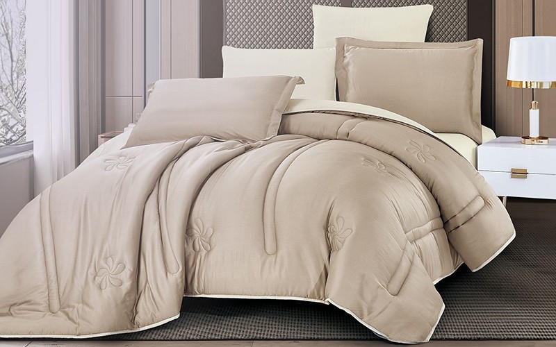 Jomana Comforter Bedding Set 4 PCS - Single D.Beige