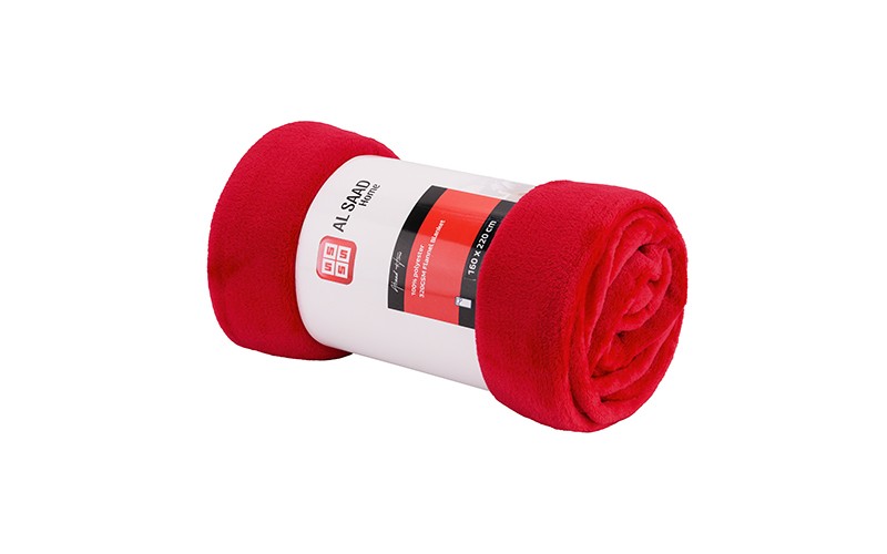 Al Saad Home Flannel Blanket 1 PC - Single Red