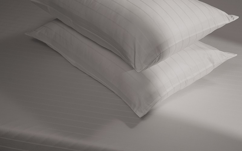 Al Saad Home Stripe Bedsheet Set 3 PCS - King L.Grey ( 300 TC )