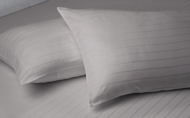 Al Saad Home Stripe Bedsheet Set 3 PCS - King L.Grey ( 300 TC )