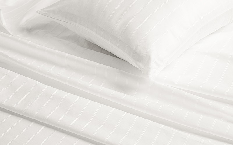 Al Saad Home Stripe Bedsheet Set 3 PCS - King Off White ( 300 TC )