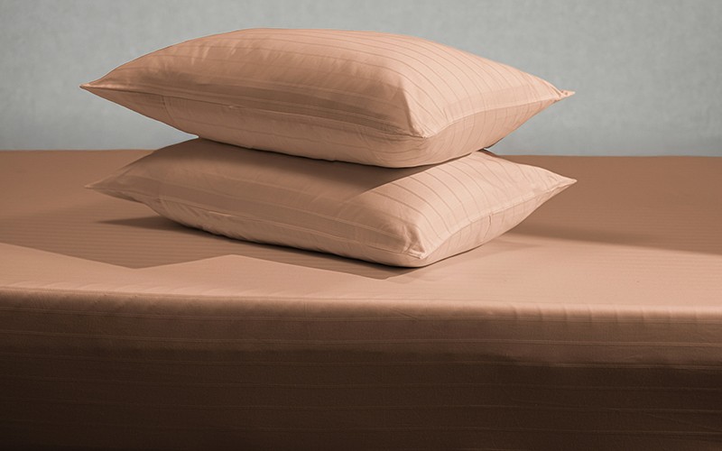 Al Saad Home Stripe Bedsheet Set 3 PCS - Queen Mocha ( 300 TC )