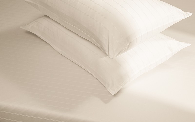 Al Saad Home Stripe Bedsheet Set 3 PCS - Queen Cream ( 300 TC )