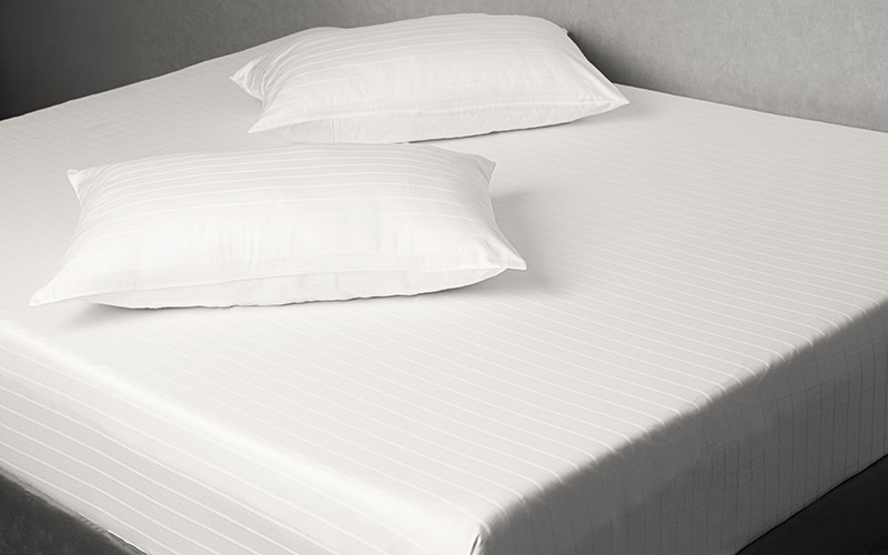 Al Saad Home Stripe Bedsheet Set 3 PCS - Queen Off White ( 300 TC )