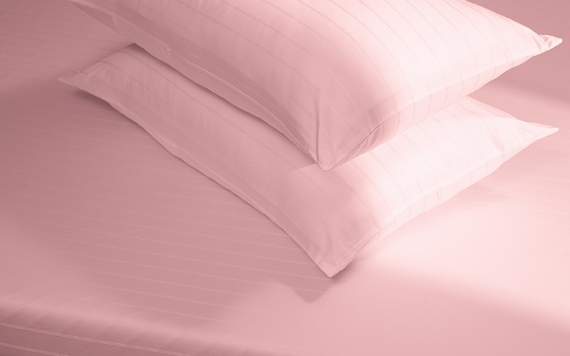 Al Saad Home Stripe Bedsheet Set 3 PCS - Queen Pink ( 300 TC )