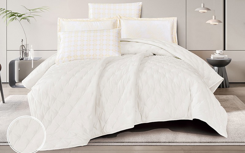 Emily Velvet Comforter Bedding Set 6 PCS - King Off White