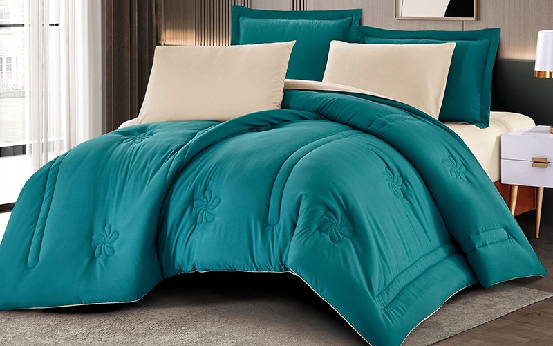 Glenda Comforter Bedding Set 4 PCS - Single Turquoise
