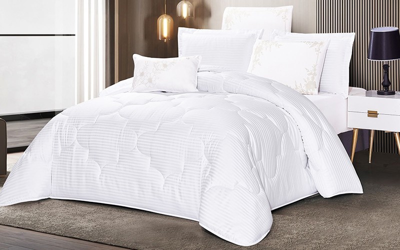 Jolly Stripe Comforter Bedding Set 4 PCS - Single  White