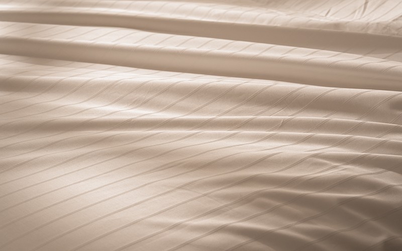 Al Saad Home Cotton Stripe Duvet Cover Set Without Filling ( 300 TC ) 6 PCS - King Brown