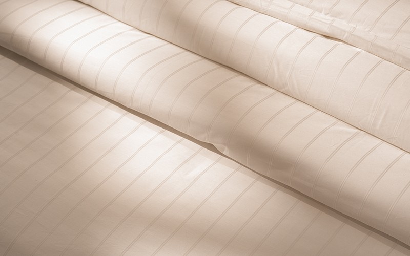 Al Saad Home Cotton Stripe Duvet Cover Set Without Filling ( 300 TC ) 6 PCS - King Brown
