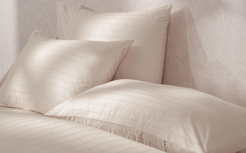 Al Saad Home Cotton Stripe Duvet Cover Set Without Filling ( 300 TC ) 6 PCS - King Cream