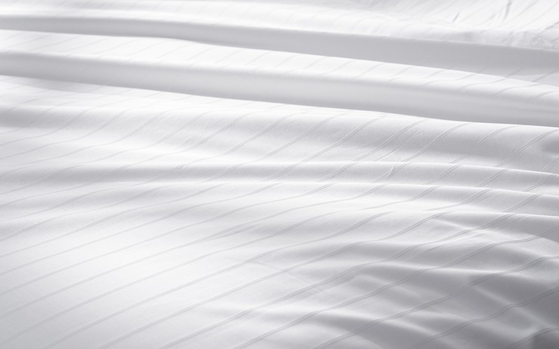 Al Saad Home Cotton Stripe Duvet Cover Set Without Filling ( 300 TC ) 6 PCS - King Off White