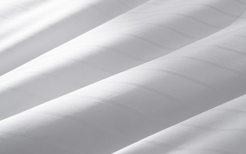 Al Saad Home Cotton Stripe Duvet Cover Set Without Filling ( 300 TC ) 6 PCS - King Off White