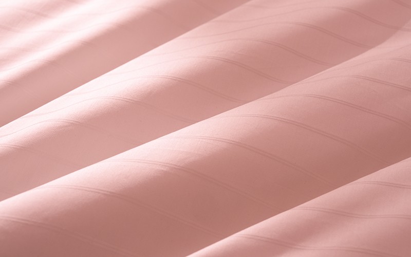 Al Saad Home Cotton Stripe Duvet Cover Set Without Filling ( 400 TC ) 6 PCS - King Pink