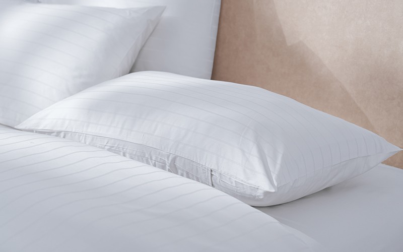Al Saad Home Cotton Stripe Duvet Cover Set Without Filling ( 400 TC ) 6 PCS - King White