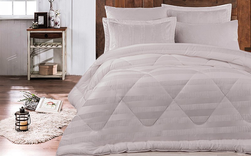 Al Saad Home Wafel Cotton Comforter Set 6 PCS - King L.Grey