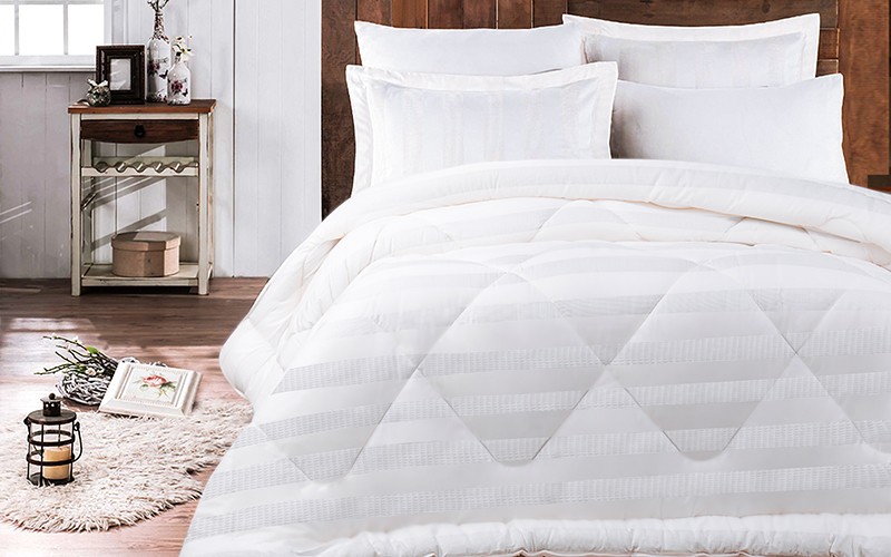 Al Saad Home Wafel Cotton Comforter Set 6 PCS - King Off White